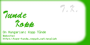 tunde kopp business card